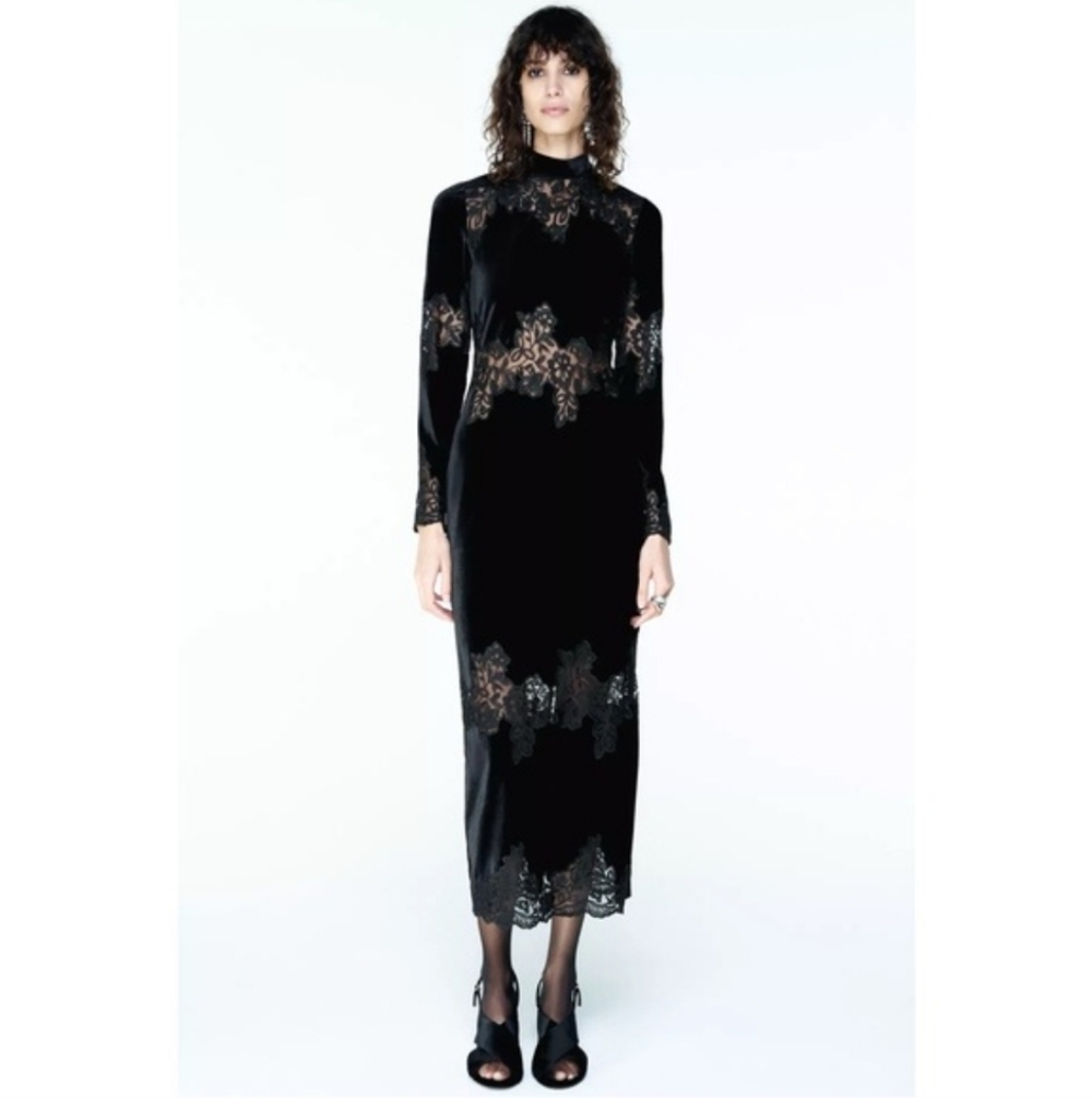 Zara Velvet Lace Dress - Picture 6 of 15